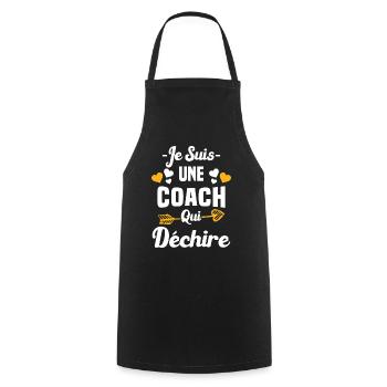 Je Suis Une Coach Qui Déchire - Tablier de cuisine - noir - Devant - AI Model Male 185 dark (185cm)