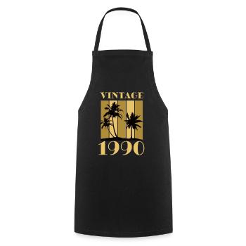 Jahrgang 1990 Geburtsjahr Geburtsdatum Vintage - Kochschürze - Schwarz - Vorne - AI Model Male 185 dark (185cm)