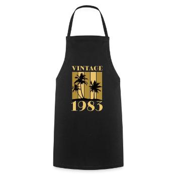 Jahrgang 1983 Geburtsjahr Geburtsdatum Vintage - Kochschürze - Schwarz - Vorne - AI Model Male 185 dark (185cm)