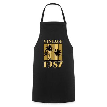 Year of birth 1987 Year of birth Date of birth Vintage - Cooking Apron - black - Front - AI Model Male 185 dark (185cm)