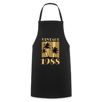 Jahrgang 1988 Geburtsjahr Geburtsdatum Vintage - Kochschürze - Schwarz - Vorne - AI Model Male 185 dark (185cm)