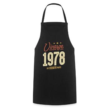 Vintage 1978 - 45th Birthday Classic Born 1978 - Cooking Apron - black - Front - AI Model Male 185 dark (185cm)