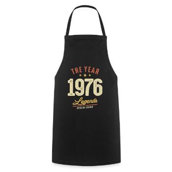 Vintage 1976 - 47th Birthday Classic Born 1976 - Cooking Apron - black - Front - AI Model Male 185 dark (185cm)
