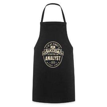 Analyst Job Title Occupation Birthday Worker - Cooking Apron - black - Front - AI Model Male 185 dark (185cm)