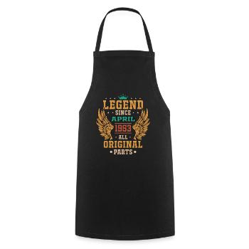 Legende seit April 1953 Geburtstagsgeschenk - Kochschürze - Schwarz - Vorne - AI Model Male 185 dark (185cm)
