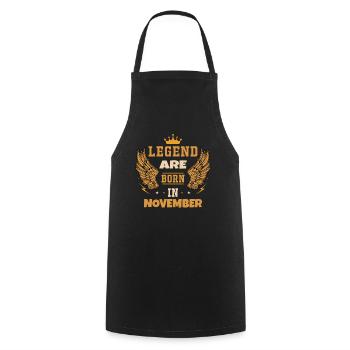 The legends were born in November - Cooking Apron - black - Front - AI Model Male 185 dark (185cm)