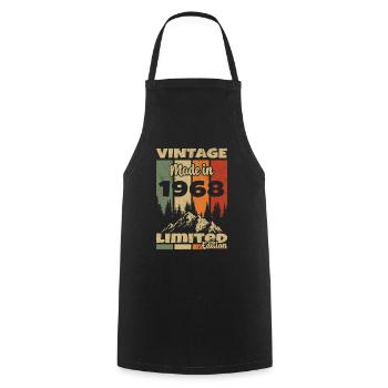 Vintage Retro 1968 Anniversary Gift 1968 - Cooking Apron - black - Front - AI Model Male 185 dark (185cm)