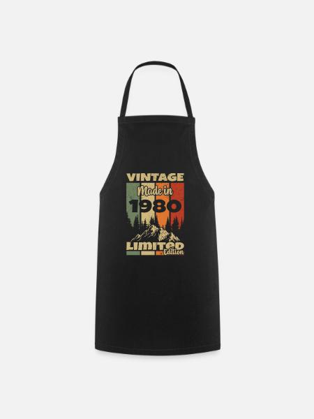 1980 Vintage Original 1980 Geburtstagsgeschenk - Kochschürze - Schwarz