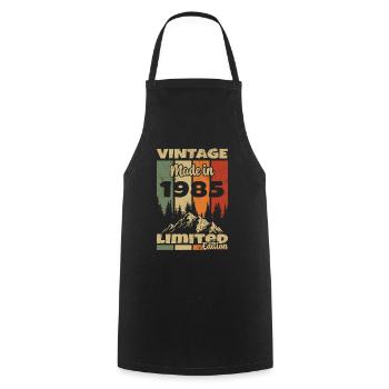 1985 Vintage Original 1985 Birthday Gift - Cooking Apron - black - Front - AI Model Male 185 dark (185cm)