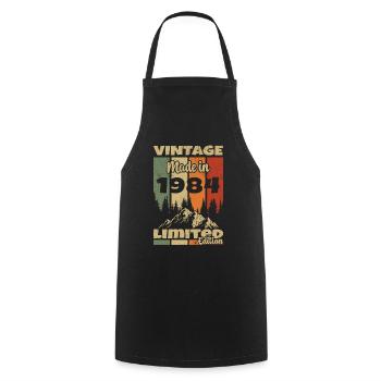 1984 Vintage Original 1984 Birthday Gift - Cooking Apron - black - Front - AI Model Male 185 dark (185cm)