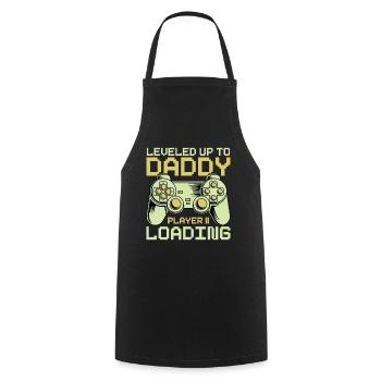Dad Level Unlocked - Level up to Daddy Loading - Kochschürze - Schwarz - Vorne - AI Model Male 185 dark (185cm)