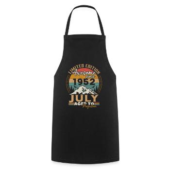 Jahrgang geboren Juli 1952 Geburtstag Juli 1952 - Kochschürze - Schwarz - Vorne - AI Model Male 185 dark (185cm)