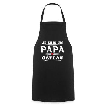 Homme Un Papa Gâteau Pâtisserie Humour Cadeau Noël - Tablier de cuisine - noir - Devant - AI Model Male 185 dark (185cm)