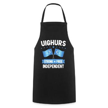 Ouïghours - Tablier de cuisine - noir - Devant - AI Model Male 185 dark (185cm)