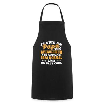 Papa et apiculteur - Tablier de cuisine - noir - Devant - AI Model Male 185 dark (185cm)