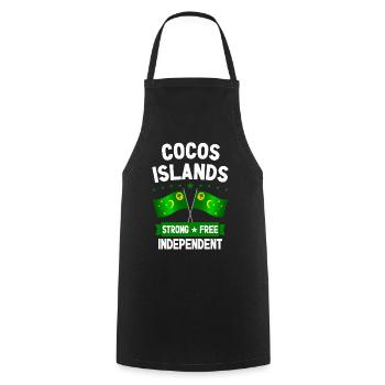 Îles Cocos - Tablier de cuisine - noir - Devant - AI Model Male 185 dark (185cm)