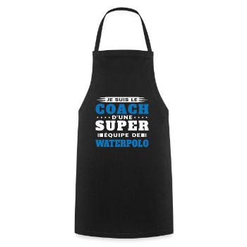 Coach de Super équipe de waterpolo Humour Cadeau - Tablier de cuisine - noir - Devant - AI Model Male 185 dark (185cm)