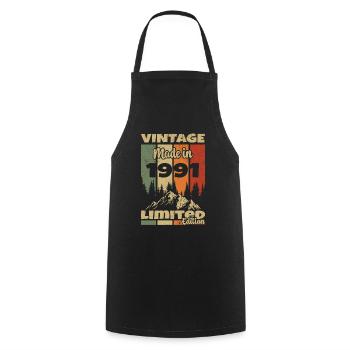 1991 Vintage Born In 1991 Birthday Gift - Cooking Apron - black - Front - AI Model Male 185 dark (185cm)