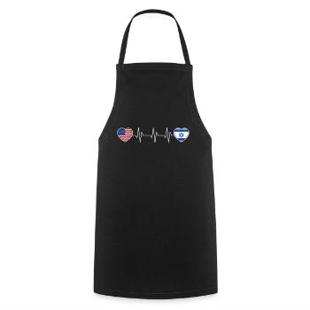 Israel - Cooking Apron - black - Front - AI Model Male 185 dark (185cm)