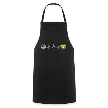 Myanmar - Cooking Apron - black - Front - AI Model Male 185 dark (185cm)