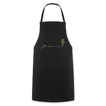 Jamaika - Kochschürze - Schwarz - Vorne - AI Model Male 185 dark (185cm)