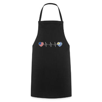Uruguay - Cooking Apron - black - Front - AI Model Male 185 dark (185cm)