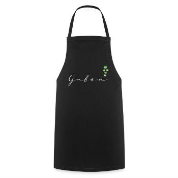 Gabon - Cooking Apron - black - Front - AI Model Male 185 dark (185cm)