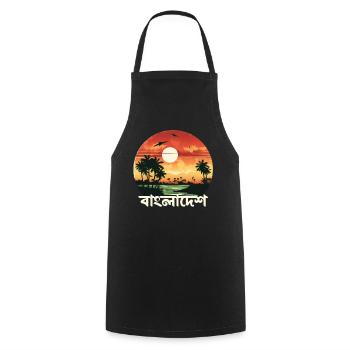 Bangladesh Bangladeshi Flag Vintage Sunset - Kochschürze - Schwarz - Vorne - AI Model Male 185 dark (185cm)