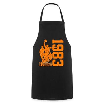 BASKETBALL LEGEND 1983 BASKETBALL 43RD BIRTHDAY - Cooking Apron - black - Front - AI Model Male 185 dark (185cm)