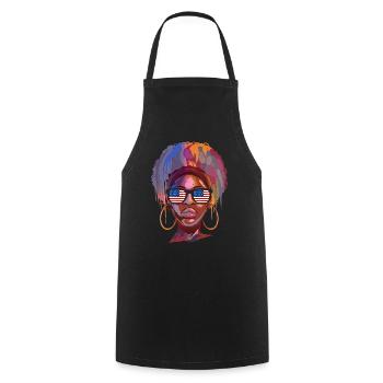 America - Cooking Apron - black - Front - AI Model Male 185 dark (185cm)