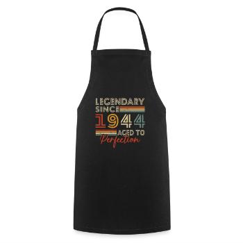 Legendary Since 1944 Vintage Birthday Gift - Cooking Apron - black - Front - AI Model Male 185 dark (185cm)