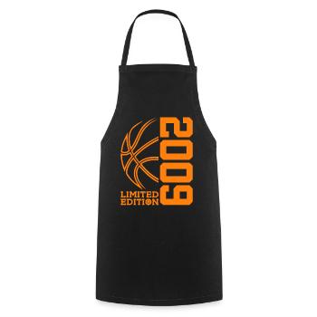 LIMITED EDITION 2009 BASKETBALL 17TH BIRTHDAY - Cooking Apron - black - Front - AI Model Male 185 dark (185cm)