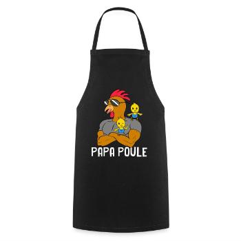 Notre Papa Poule C'est Le Meilleur - Tablier de cuisine - noir - Devant - AI Model Male 185 dark (185cm)