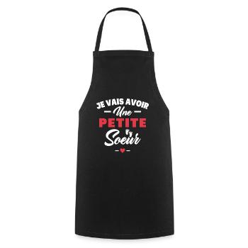 Je vais avoir une petite sœur - Tablier de cuisine - noir - Devant - AI Model Male 185 dark (185cm)