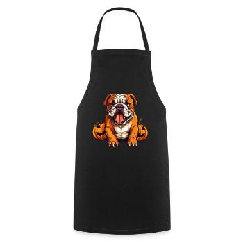 Bulldoggen-Hundekürbis-Lazy-Halloween-Partykostüm - Kochschürze - Schwarz - Vorne - AI Model Male 185 dark (185cm)