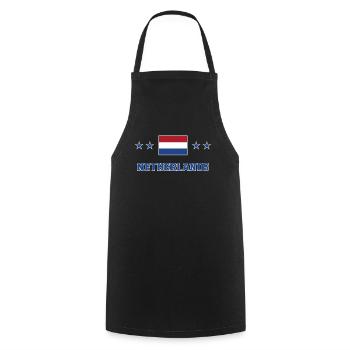 Netherlands - Cooking Apron - black - Front - AI Model Male 185 dark (185cm)
