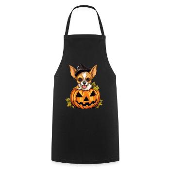Chihuahua Dog Pumpkin Lazy Halloween Party Costume - Kochschürze - Schwarz - Vorne - AI Model Male 185 dark (185cm)
