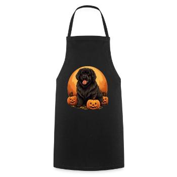 Newfoundland Dog Pumpkin Lazy Halloween Party - Cooking Apron - black - Front - AI Model Male 185 dark (185cm)