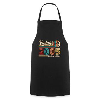 Retro Vintage 2005 Anniversary of 2005 - Cooking Apron - black - Front - AI Model Male 185 dark (185cm)