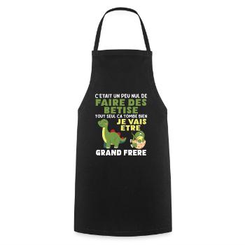 Futur Grand Frère Dinosaure Grand Frère Cadeau - Tablier de cuisine - noir - Devant - AI Model Male 185 dark (185cm)