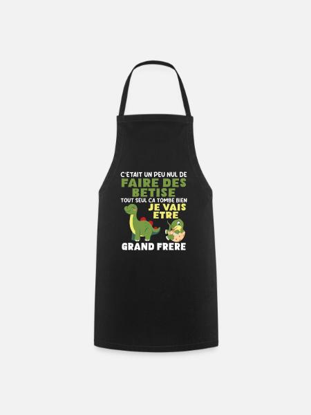 Futur Grand Frère Dinosaure Grand Frère Cadeau - Tablier de cuisine - noir