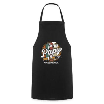 Futur Papy 2024 Cadeau annonce grossesse Homme - Tablier de cuisine - noir - Devant - AI Model Male 185 dark (185cm)