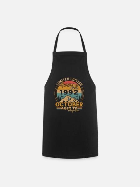 Original Oktober 1992 Jahrgang Jubiläum 1992 - Kochschürze - Schwarz