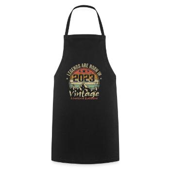 Legends were born in 2023 - 2023 - Cooking Apron - black - Front - AI Model Male 185 dark (185cm)