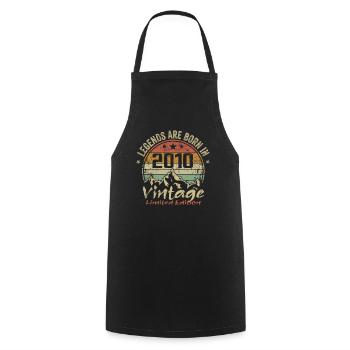 Les Légendes Sont Nées En 2010 - 2010 - Tablier de cuisine - noir - Devant - AI Model Male 185 dark (185cm)