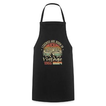 Legends were born in December 1966 - 1966 December - Cooking Apron - black - Front - AI Model Male 185 dark (185cm)