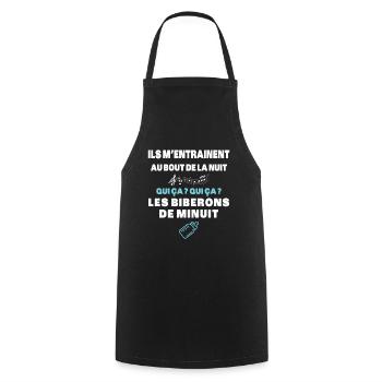Biberons de Minuit Humour Naissance Humour Cadeau - Tablier de cuisine - noir - Devant - AI Model Male 185 dark (185cm)