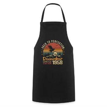 The legends were born in December 1958 - 1958 - Cooking Apron - black - Front - AI Model Male 185 dark (185cm)