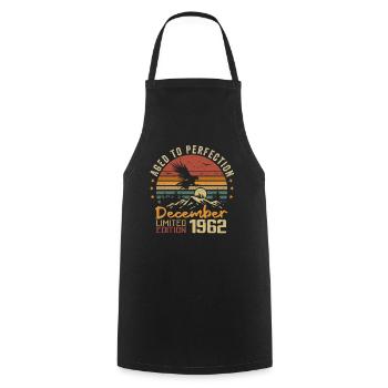 The legends were born in December 1962 - 1962 - Cooking Apron - black - Front - AI Model Male 185 dark (185cm)