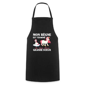 Future Grande Soeur Annonce Grossesse Cadeau - Tablier de cuisine - noir - Devant - AI Model Male 185 dark (185cm)